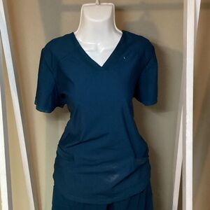 Teal V-Neck Women's Short Sleeve Top